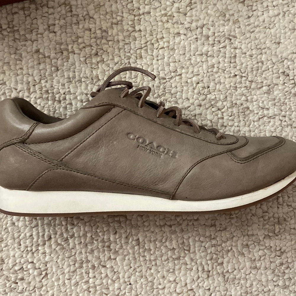 Coach Raeann Soft Vintage Leather Sneaker Women’s Size 11 Slate Gray Brown